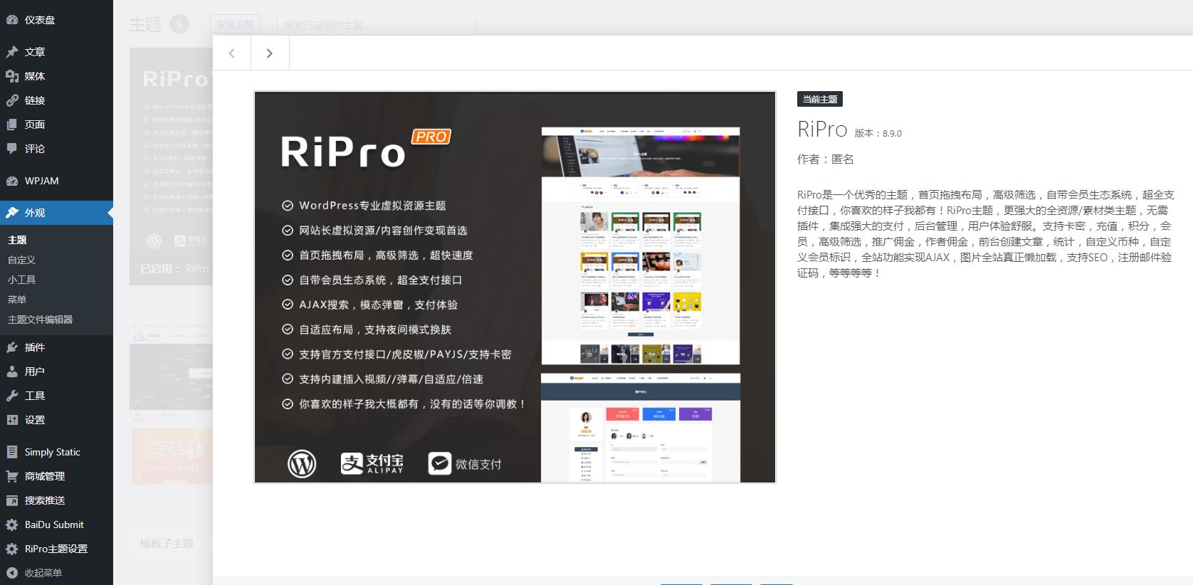 wordpress模板 Ripro8.9主题 开心版免授权/ripro日主题V8.9 无错版插图1